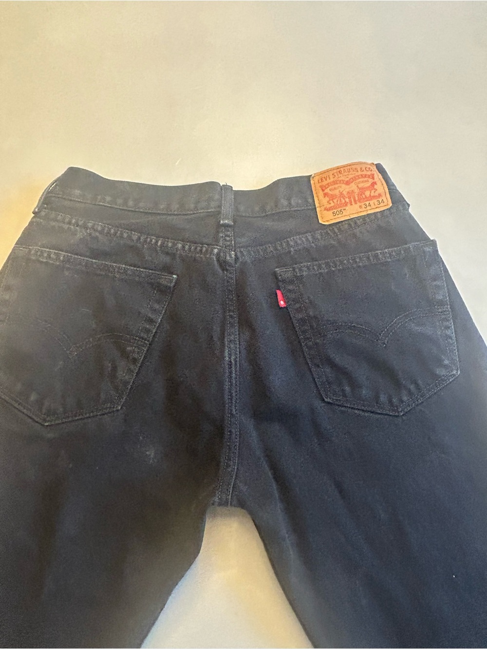 Men’s Levis 505 Regular Fit Straight Leg Black Denim Jeans. Size 34/34 - Picture 10 of 15